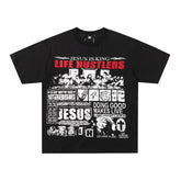 Life Hustlers Jesus King Vintage Religious Graphic Tee