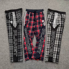 Broken Planet Loose Plaid Straight Pants