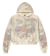 Vale Forever Nostalgia Zip Up Hoodie Cream