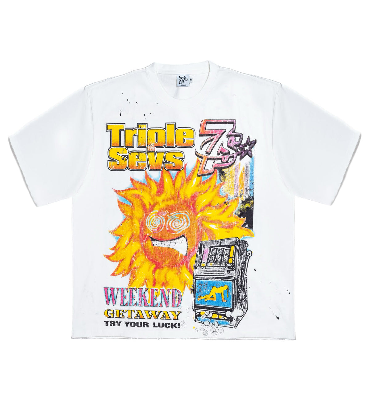 Triple Sevens Weekend Getaway Tee White