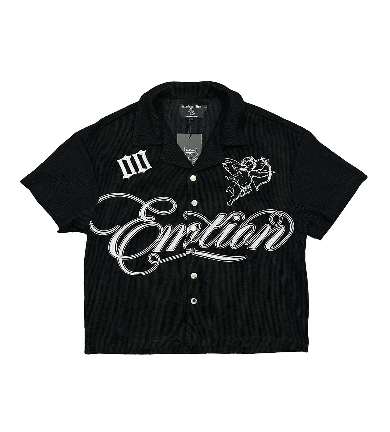 Mixed Emotions Signature Button Up Tee Black
